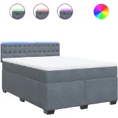 Syfax Boxspring met matras fluweel donkergrijs 160x200 cm