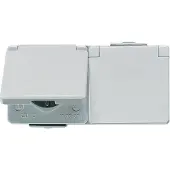 JUNG 622WW Wandcontactdoos Opbouwbehuizing 2-voudig Grijs 1 stuk(s)