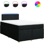 vidaXL Boxspring met matras stof zwart 120x200 cm