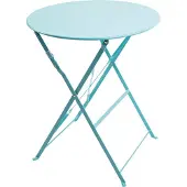 Bolero Inklapbare stalen tafel Bolero, weerbestendig, blauw, 71(h)x59,5Øcm
