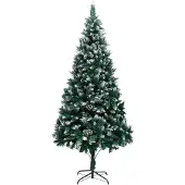 Prolenta Maison Exclusive - Kunstkerstboom met kegels en sneeuwvlokken, 210 cm