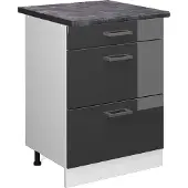 Vicco R-Line Keukenonderkast – 60 cm met laden, WB Antraciet Antraciet Hoogglans