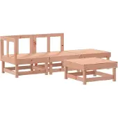 vidaXL 4-delige Loungeset massief douglashout