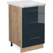 Vicco Fame-Line Keukenkasten – 50 cm, WB Marmer Donkerblauw hoogglans