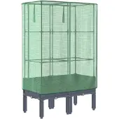 Syfax Plantenbak verhoogd met kashoes 80x40x140 cm rattanlook