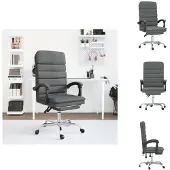 vidaXL bureaustoel met massagefunctie, donkergrijs, gestoffeerd - Bureaustoelen