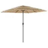 Syfax Parasol met LED's en stalen paal 248x248x248 cm bruin