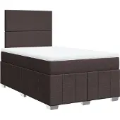 vidaXL Boxspring met matras stof donkerbruin 120x200 cm