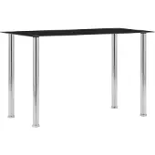 Syfax Eettafel 120x60x75 cm gehard glas zwart