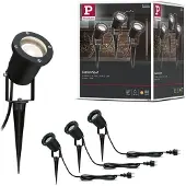 Paulmann - LED-tuinspots - 3x3,5W 3000K IP65 92mm Zwart Aluminium (3 stuks)
