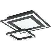 Eglo Slimme plafondlamp Connect Savatarila-Z, dimbaar, zwart, Woon-/ Eetkamer, metaal, Modern, Slimme plafondlamp