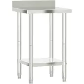 Syfax Keukenwerktafel met spatscherm 55x55x93 cm roestvrij staal