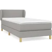 Syfax Boxspring met matras stof lichtgrijs 100x200 cm