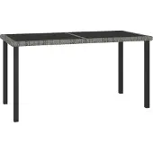 Syfax Tuintafel 140x70x73 cm poly rattan grijs