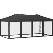 Syfax Partytent inklapbaar met zijwanden 3x6 m antracietkleurig