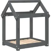 Syfax Hondenmand 61x50x70 cm massief grenenhout grijs