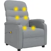 Syfax Massagestoel stof lichtgrijs