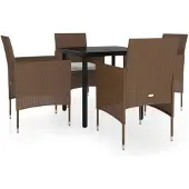 Syfax 5-delige Tuinset met kussens bruin en zwart