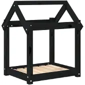 Syfax Hondenmand 61x50x70 cm massief grenenhout zwart