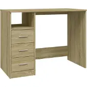 Syfax Bureau met lades 102x50x76 cm bewerkt hout sonoma eikenkleurig
