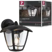 Paulmann Wandlamp buiten Classic curved, dimbaar, zwart, Kunststof, Wandlamp buiten