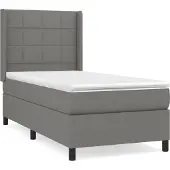 Syfax Boxspring met matras stof donkergrijs 80x200 cm