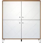Trendteam Buffet hoog 4 deuren mat wit l123 cm touch