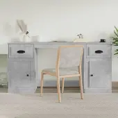 Prolenta Maison Exclusive - Bureau met kastje, betonachtig grijs, composiethout