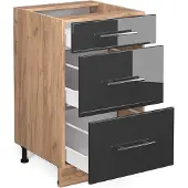 Vicco Fame-Line Keukenonderkast – 50 cm, WB Antraciet Antraciet Hoogglans