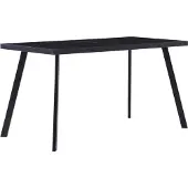 Syfax Eettafel 140x70x75 cm gehard glas zwart
