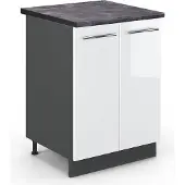 Vicco Fame-Line Keukenonderkast – 60 cm, WB Antraciet Wit Hoogglans