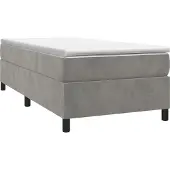 Syfax Boxspring met matras fluweel lichtgrijs 90x200 cm