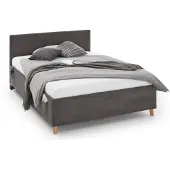 Meise Cool gestoffeerd bed massief eikenkleurig houten onderstel