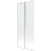 Mexen Velar badwand 2-delig uitschuifbaar 85 x 150 , transparant, wit - 896-085-000-01-20