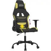 Syfax Massage gamestoel stof zwart en lichtgroen