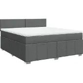 vidaXL Boxspring met matras stof donkergrijs 180x200 cm