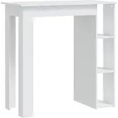 Syfax Bartafel met schap 102x50x103,5 cm bewerkt hout wit