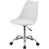 En.casa Bureaustoel Atherton op wielen 83-93x48x55 cm wit