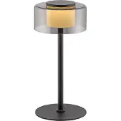 Paul Neuhaus LED-tafellamp Rika, dimbaar, zwart, Woon-/ Eetkamer, Glas, Modern, LED tafellamp