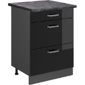 Vicco R-Line Keukenonderkast – 60 cm met laden, WB Antraciet Zwart hoogglans