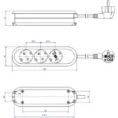 Bachmann SMART stekkerdoos 3x geaard contact, wit, 1,5 m