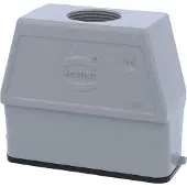 Harting Han 16A, hoog model, met rechte kabelaansluiting, 1xM25, geschikt voor 1 klem (aan het onderste deel), aansluiting M25