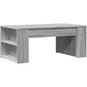 vidaXL Salontafel 102x55x42 cm bewerkt hout grijs sonoma eikenkleurig
