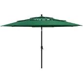 Syfax Parasol 3-laags met aluminium paal 3,5 m groen