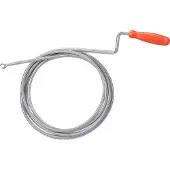 Relaxdays buisreinigingsspiraal met haak, mechanische buisreiniging, geschikt voor toilet, douche, wastafel, van staal, 6 mm x 3 meter, zilverkleurig