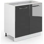 Vicco Fame-Line Wastafelkast – 80 cm met legplank, zonder werkblad Antraciet Hoogglans