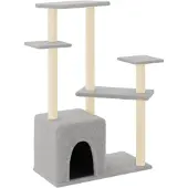 Syfax Kattenmeubel met sisal krabpalen 107,5 cm lichtgrijs