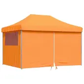 Syfax Partytent inklapbaar pop-up met 4 zijwanden oranje
