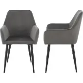 En.casa Eetkamerstoel Hollola set van 2 donkergrijs
