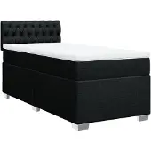 vidaXL Boxspring met matras stof zwart 90x190 cm